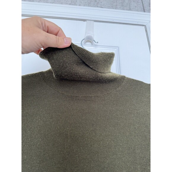 ORVIS women’s Large 100% Merino Wool Sweater Dark Green Khaki - Picture 3 of 8